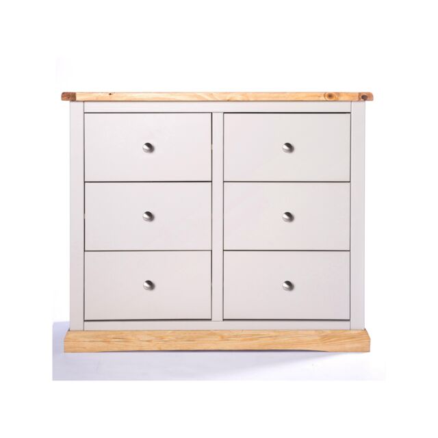 Cabinet Bits Bomporto 6 Drawer Chest of Drawers Chrome Knob in Light Grey - image 1