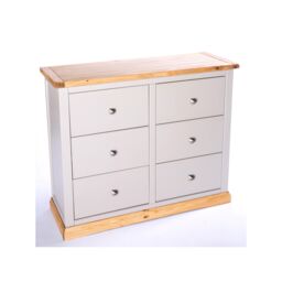 Cabinet Bits Bomporto 6 Drawer Chest of Drawers Chrome Knob in Light Grey - thumbnail 3