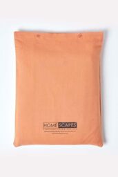 Homescapes Luxury Soft Plain Linen Deep Fitted Sheet 18 inch Deep in Burnt Orange - Size: Single Fitted - thumbnail 6