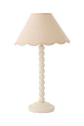 ValueLights Bobbin Colour Trim Linen Shade Cream Bobble Table Lamp with Bulb - thumbnail 6