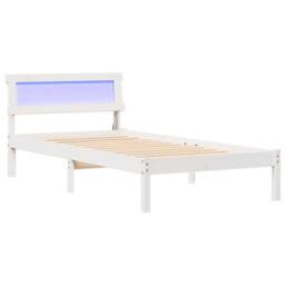 Berkfield Home Modern with LED Strip Lights with Headboard White 80 x 200 cm Pin - thumbnail 3