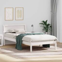Berkfield Home Modern with LED Strip Lights with Headboard White 80 x 200 cm Pin - thumbnail 2