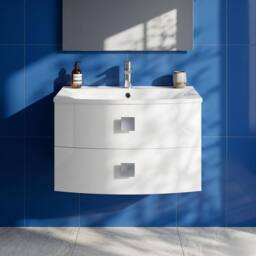Balterley Gentleshaw 2 Drawer Wall Hung Vanity Basin Unit, White, 700mm in White - thumbnail 6