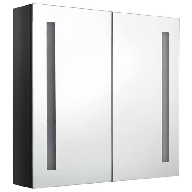 Berkfield Home LED Bathroom Mirror Cabinet Shining Black 62x14x60 cm - Size: 62 x 14 x 60 cm - image 1