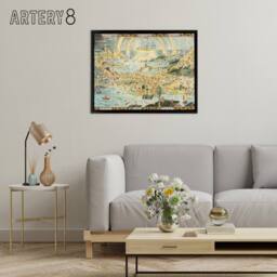 "Artery8 Map Sleigh 1918 Ancient Fairyland Fantasy Framed Canvas Wall Art Print - Size: W24"" x H32""" - thumbnail 3