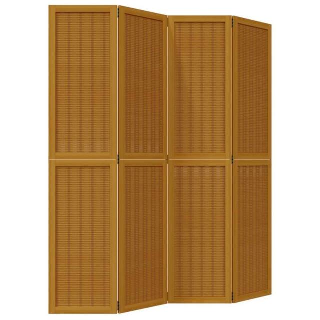 Berkfield Home Room Divider 4 Panels Brown Solid Wood Paulownia - image 1