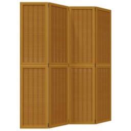 Berkfield Home Room Divider 4 Panels Brown Solid Wood Paulownia