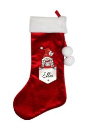 Personalised Memento Company Women's Personalised Gonk Family Red Christmas Stocking- Girl