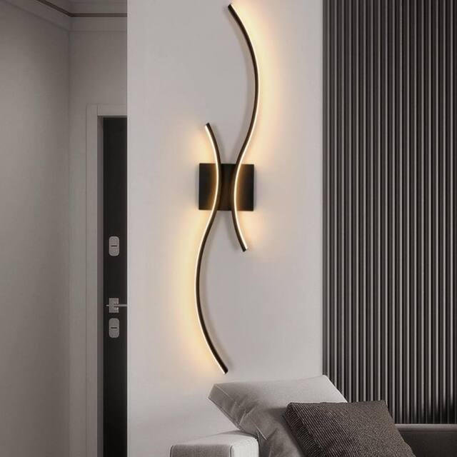 Goeco Modern LED Wall Lights Indoor, 27W, 3000K, Long Wall Sconce (Black) in Black - image 1