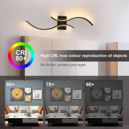 Goeco Modern LED Wall Lights Indoor, 27W, 3000K, Long Wall Sconce (Black) in Black - thumbnail 7