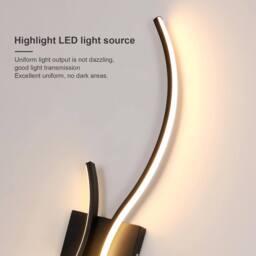 Goeco Modern LED Wall Lights Indoor, 27W, 3000K, Long Wall Sconce (Black) in Black - thumbnail 6