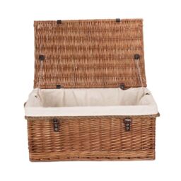Red Hamper Wicker 60cm Double Steamed Rope Handled Trunk with Cotton Lining in White - thumbnail 2