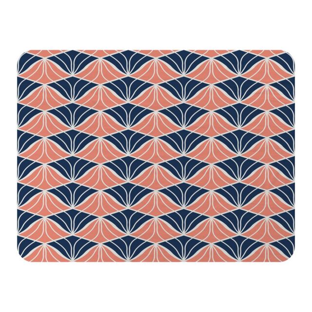 Benjamin Tate Design Navy & Pink Geometric Shells Blanket in Natural - Size: 120 cm x 150 cm - image 1
