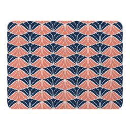 Benjamin Tate Design Navy & Pink Geometric Shells Blanket in Natural - Size: 120 cm x 150 cm - thumbnail 1