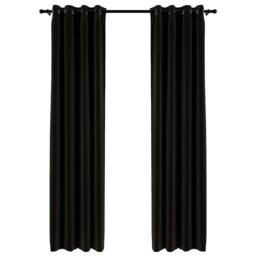 Berkfield Home Linen-Look Blackout Curtains 2 pcs Anthracite 140x225cm in Black - Size: 140x225 cm - thumbnail 3