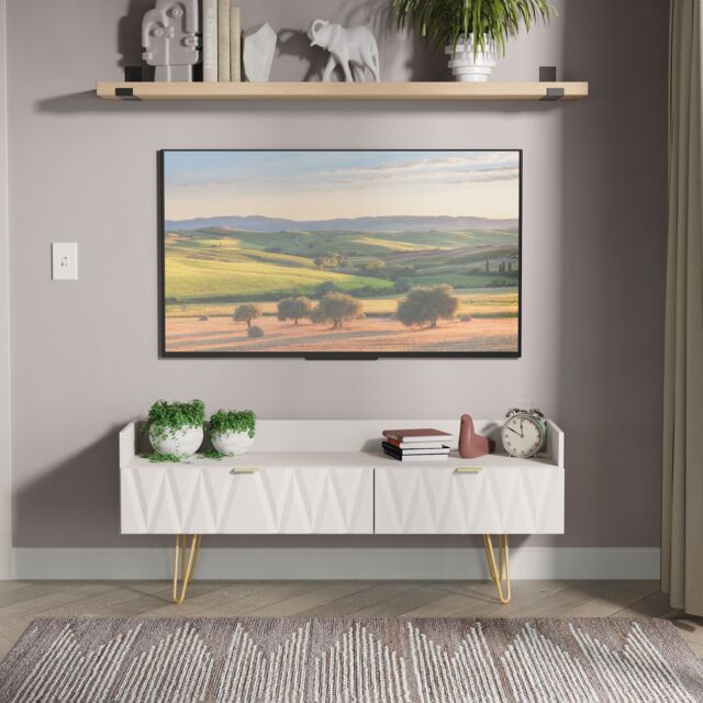 Ready Assembled 2 U Dallas 2 Drawer Coffee TV Unit (Ready Assembled) in Taupe - image 1