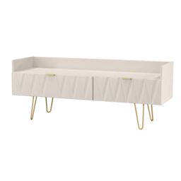Ready Assembled 2 U Dallas 2 Drawer Coffee TV Unit (Ready Assembled) in Taupe - thumbnail 4