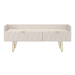 Ready Assembled 2 U Dallas 2 Drawer Coffee TV Unit (Ready Assembled) in Taupe - thumbnail 2