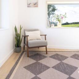 Kukoon Machine Washable Natural Jute Blend Harlequin Beige Area Rug - Size: 80 cm x 150 cm - thumbnail 3