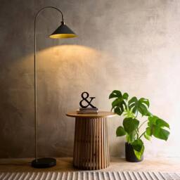 K LIVING Charcoal Painted Lamps with an Antique Brass finish Available in a Floor Lamp in Gold - thumbnail 2