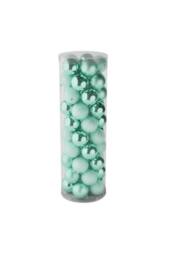 KDMD 48 Mint Green Baubles in MattShiny & Glitter Finish 10cm - thumbnail 2