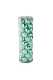 KDMD 48 Mint Green Baubles in MattShiny & Glitter Finish 10cm - thumbnail 1