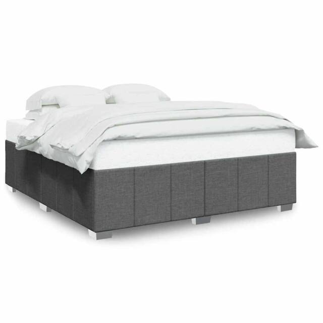 Berkfield Home Bed Frame without Mattress Dark Grey Super King Fabric - image 1