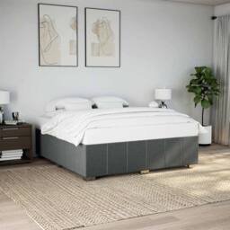 Berkfield Home Bed Frame without Mattress Dark Grey Super King Fabric - thumbnail 2