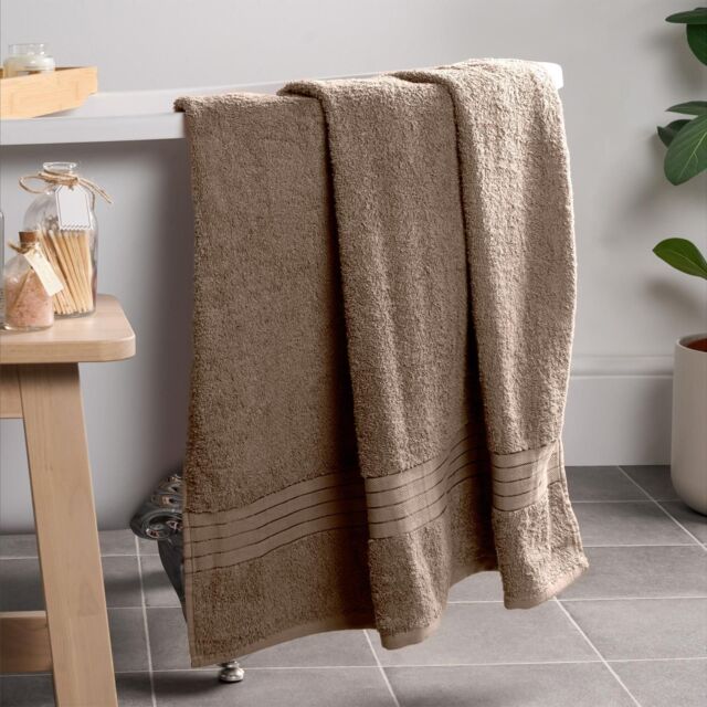 OHS Luxury 100% Cotton Bath Sheet Bathroom Towel in Light Brown - image 1