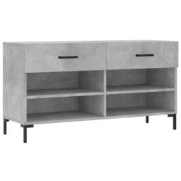 Berkfield Home Shoe Bench Concrete Grey 102x35x55 cm Engineered Wood - Size: 102 x 35 x 55 cm