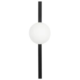 Wyld and Coco 55 cm Black Iron Wall Lamp with White Glass Globe - thumbnail 4