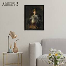 "Artery8 Bellona Roman Goddess of War Rembrandt Framed Canvas Wall Art Print in Grey - Size: W12"" x H16""" - thumbnail 3