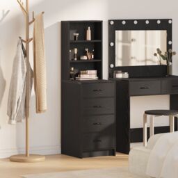Berkfield Home Highboard Black Oak 40x41x135 cm Engineered Wood - Size: 40 x 41 x 135 cm - thumbnail 1
