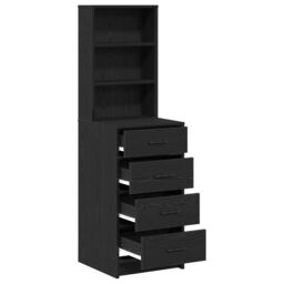Berkfield Home Highboard Black Oak 40x41x135 cm Engineered Wood - Size: 40 x 41 x 135 cm - thumbnail 6