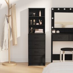 Berkfield Home Highboard Black Oak 40x41x135 cm Engineered Wood - Size: 40 x 41 x 135 cm - thumbnail 4