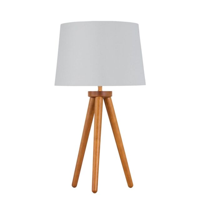 First Choice Lighting Voyage - Dark Oak Table Lamp Bedside Light with White & Silver Shade in Brown - image 1