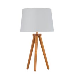First Choice Lighting Voyage - Dark Oak Table Lamp Bedside Light with White & Silver Shade in Brown