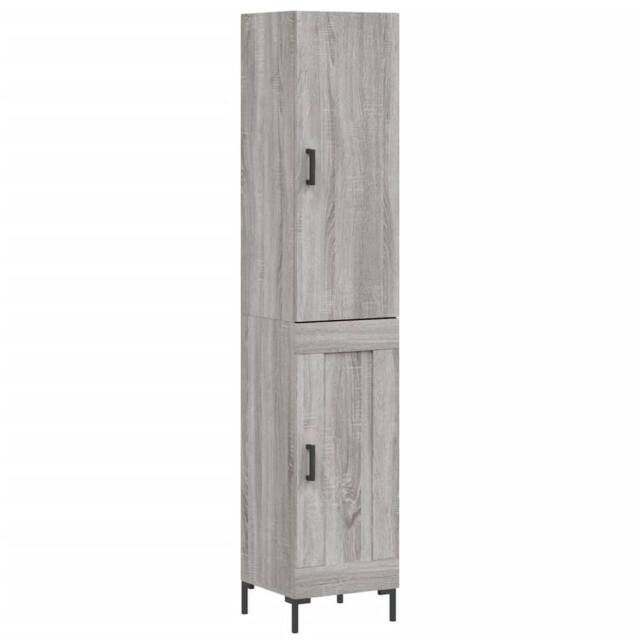 Berkfield Home Highboard Grey Sonoma 34.5x34x180 cm Engineered Wood - image 1
