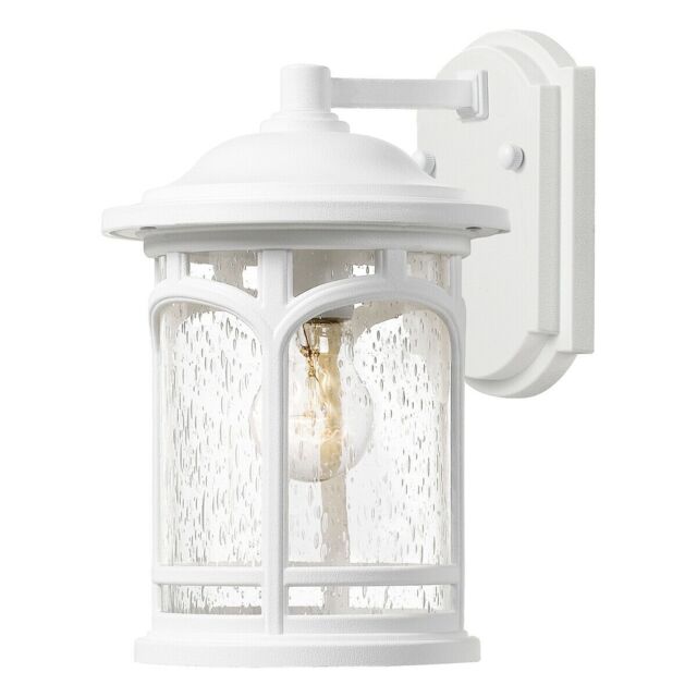 Loops Outdoor IP44 1 Bulb Wall Light Lantern White LED E27 60W d02296 - image 1