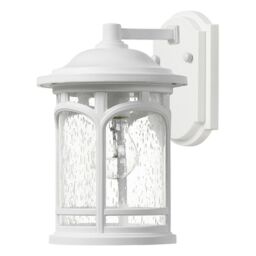 Loops Outdoor IP44 1 Bulb Wall Light Lantern White LED E27 60W d02296 - thumbnail 2
