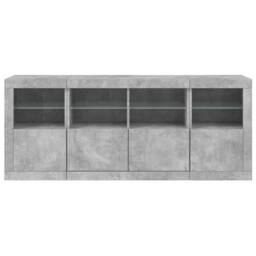 Berkfield Home Sideboard with LED Lights Concrete Grey 163x37x67 cm - Size: 163 x 37 x 67 cm - thumbnail 6