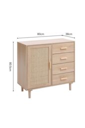 H&O Direct Wood & Rattan Accent Side Cabinet in Natural - thumbnail 6