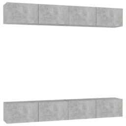 Berkfield Home TV Cabinets 4 pcs Concrete Grey 100x30x30 cm Engineered Wood - Size: 100 x 30 x 30 cm - thumbnail 2