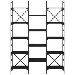 Berkfield Home Decorative Bookshelf Black 127.5x28.5x172.5 cm Engineered Wood - thumbnail 5