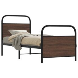 Berkfield Home Bed Frame Without Mattress 80x200 cm Brown Oak Engineered Wood - thumbnail 1