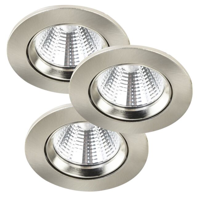 Nordlux Modern Indoor Downlight Silver Metal Intergrated LED 3 Pack - Mains Powered, IP23 in Metallic Gold - image 1