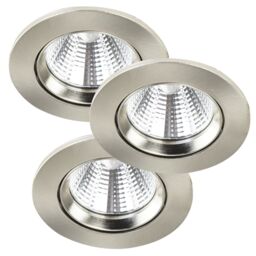 Nordlux Modern Indoor Downlight Silver Metal Intergrated LED 3 Pack - Mains Powered, IP23 in Metallic Gold - thumbnail 1