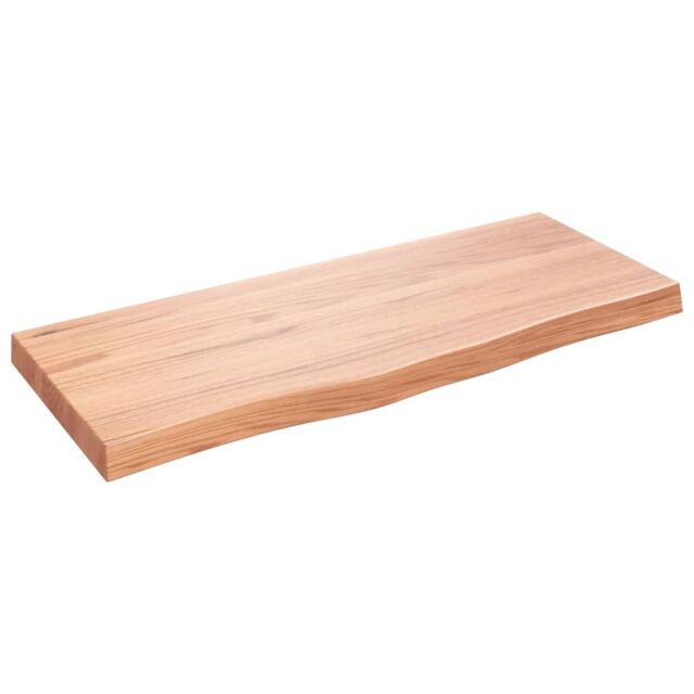 Berkfield Home Wall Shelf Light Brown 100x40x(2-6) cm Treated Solid Wood Oak - image 1