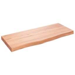 Berkfield Home Wall Shelf Light Brown 100x40x(2-6) cm Treated Solid Wood Oak - thumbnail 1
