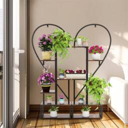 KORVIXA Small 5 Tier Metal Plant Stand Flower Pot Stands in Black - thumbnail 3